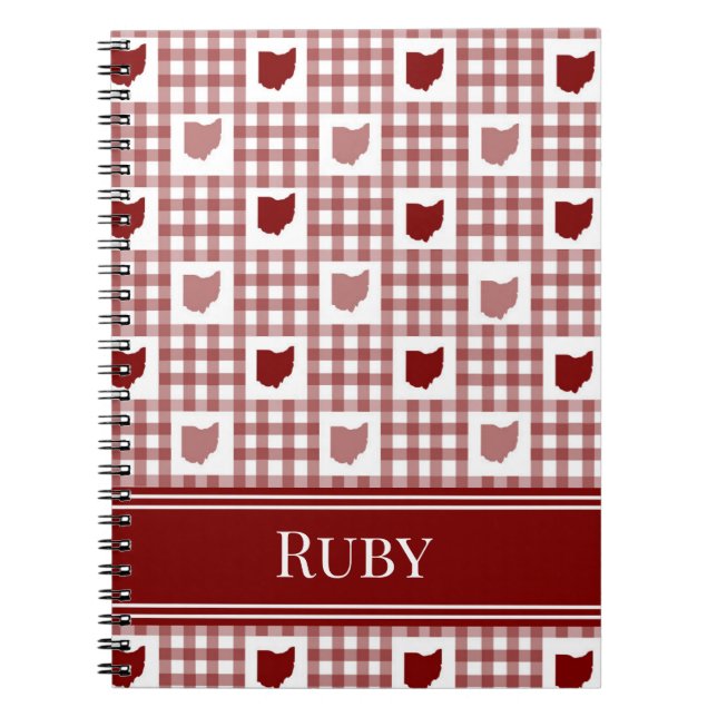 Caderno Espiral Xadrez Vermelho de Ohio (Frente)