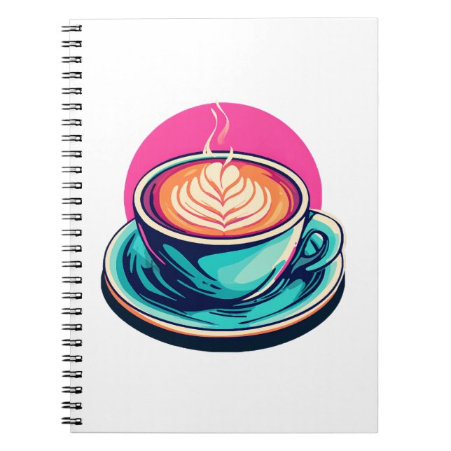 Caderno Espiral xícara de cappuccino (Frente)