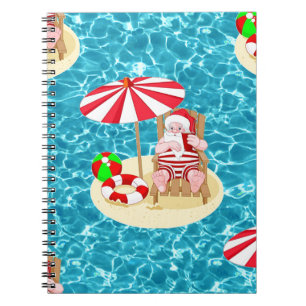 Caderno Espiral xmas Beach santa claus
