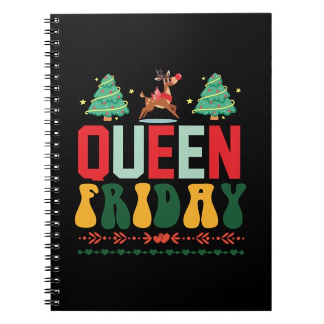 Caderno Espiral Xmas Gift Queen Sexta-feira (Frente)