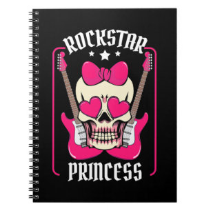 Caderno Espiral Xmas Gift Rockstar Princess Skull