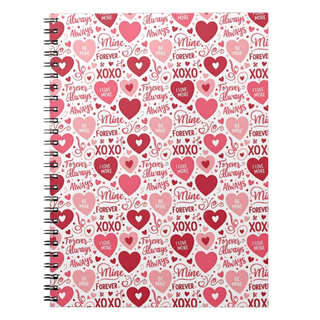 Caderno Espiral XOXO & Always Be Mine Pink Red (Frente)