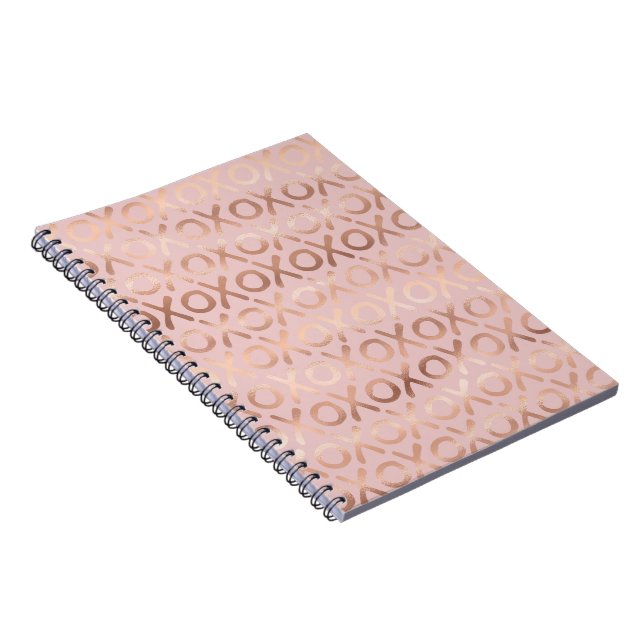Caderno Espiral XOXO Blush Rosa Dourado Glam (Lado Direito)