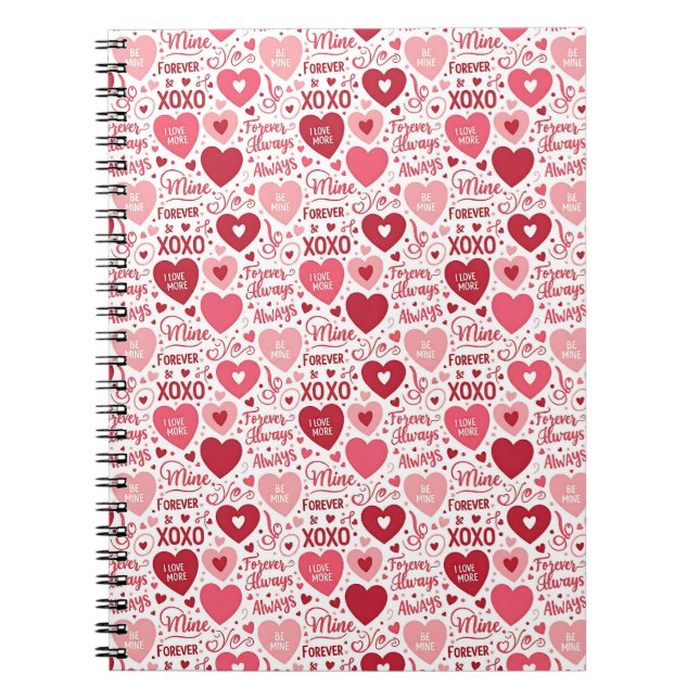 Caderno Espiral XOXO & Sempre Minha Rosa Vermelho (Frente)
