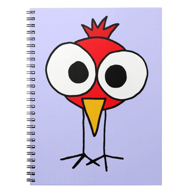 Caderno Espiral XX- desenhos animados engraçados de Redbird (Frente)