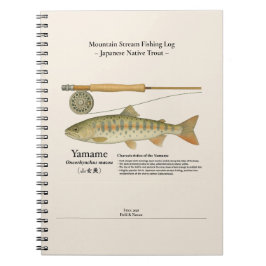 Caderno Espiral Yamame Mountain Stream Fishing Log Photo Notebook