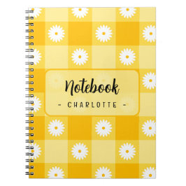 Caderno Espiral Yellow Checkered Floral