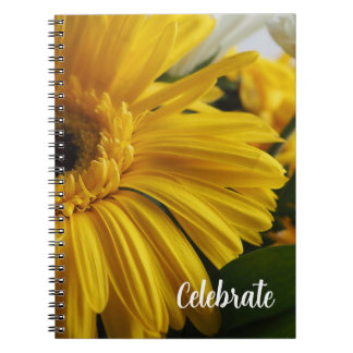 Caderno Espiral Yellow Floral Celebrate Photo Spiral Notebook