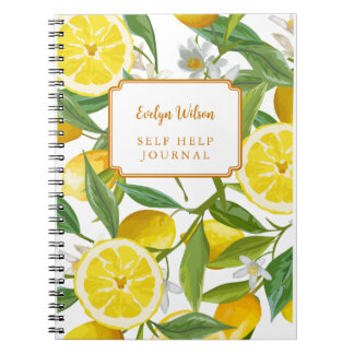 Caderno Espiral Yellow Lemon Grove Bright Summer Nome Personalizad