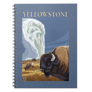 Caderno Espiral YellowstoneBison com antiga fé