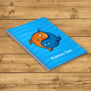 Caderno Espiral Yin Yang Fish Cartoon