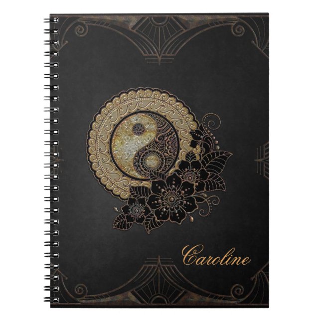 Caderno Espiral Yin yang, o símbolo que representa o equilíbrio (Frente)