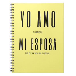 Caderno Espiral yo amo cuando me futebol deja ver el 