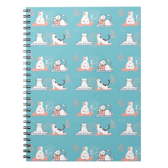 Caderno Espiral Yoga Cats Lotus (Frente)