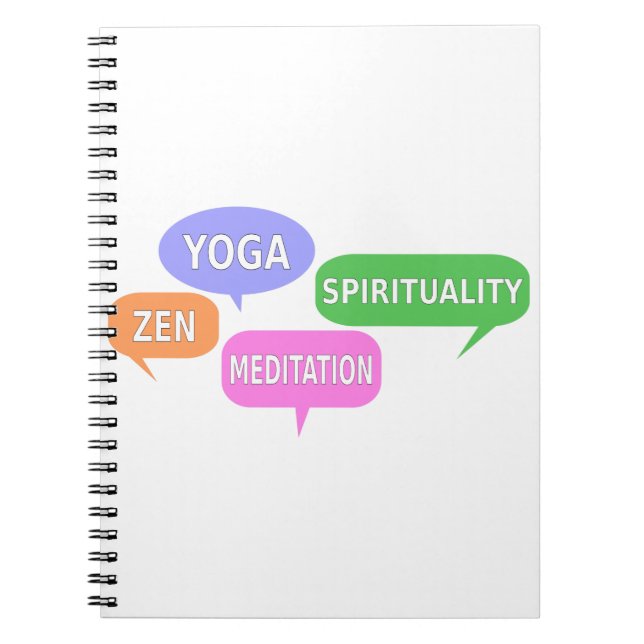 Caderno Espiral Yoga Espiritualidade Zen Meditação Bolhas de Discu (Frente)