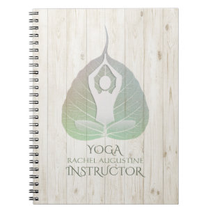 Caderno Espiral Yoga Instructor Studio Meditation Pose Bodhi Leaf