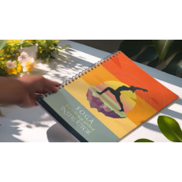 Caderno Espiral Yoga Instrutor Meditation Pose Sun Flying Island