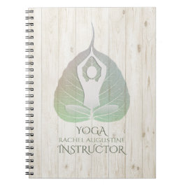 Caderno Espiral Yoga Instrutor Studio Meditação Pose Bodhi Leaf