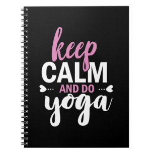 Caderno Espiral Yoga Lover Manter Calma E Fazer Ioga