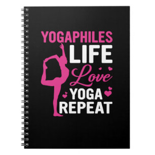 Caderno Espiral Yoga Lover   Yoga Life Love Yoga Repetir