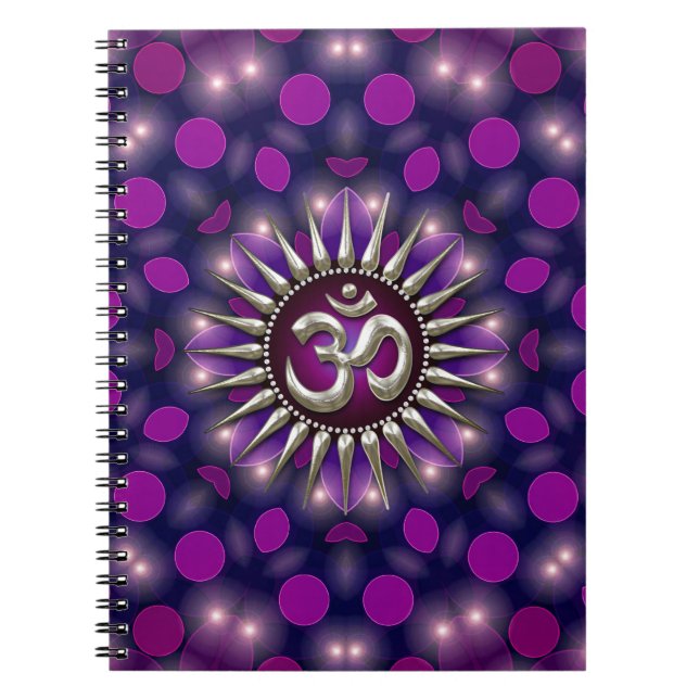 Caderno Espiral Yoga Om Purple Healing Energy Notebook (Frente)