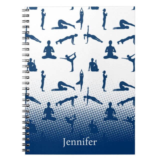 Caderno Espiral Yoga Poses Nome Personalizado (Frente)