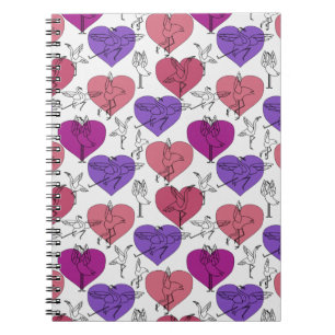 Caderno Espiral Yoga poses pattern   Yoga seamless pattern 4