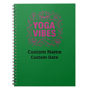 Caderno Espiral Yoga Vibes Lotus Vines Diário