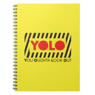 Caderno Espiral YOLO com cuidado vermelho