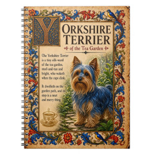 Caderno Espiral Yorkshire Terrier, Arte Medieval de Bestiário