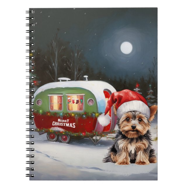 Caderno Espiral Yorkshire Terrier Caravan Aventura de Natal (Frente)