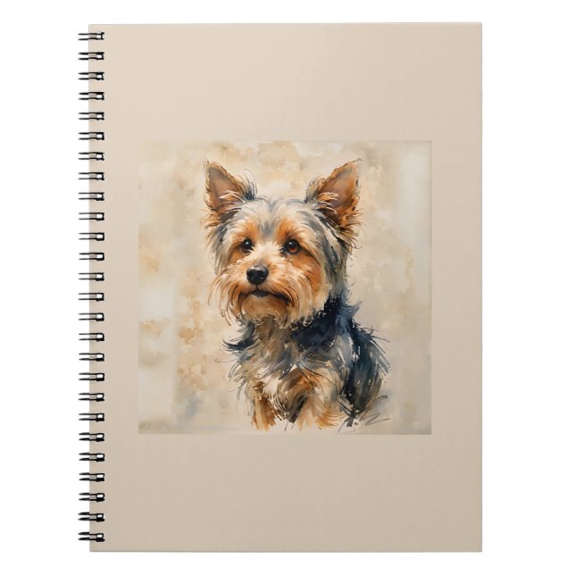 Caderno Espiral Yorkshire Terrier Dog Art Design  (Frente)