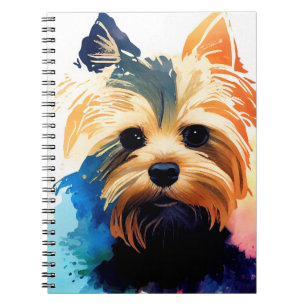 Caderno Espiral Yorkshire Terrier Dog Wild Nature Animal Colors Ar