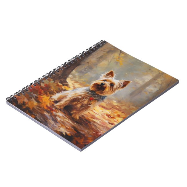 Caderno Espiral Yorkshire Terrier em Autumn Leaves Cai Inspire (Left Side)