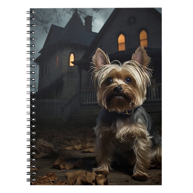Caderno Espiral Yorkshire Terrier Halloween Scary (Frente)