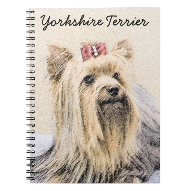 Caderno Espiral Yorkshire Terrier Painting - Cute Original Dog Art (Frente)
