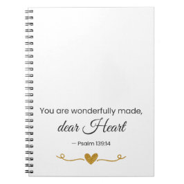 Caderno Espiral You Are Wonderfully Made – Psalm 139:14 Notebook