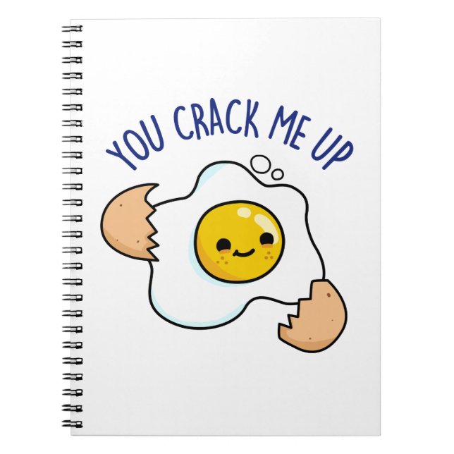 Caderno Espiral You Crack Me Up Funny Egg Pun (Frente)