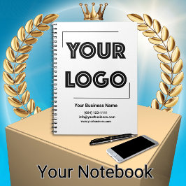 Caderno Espiral Your Logo Custom Business Marketing Black White