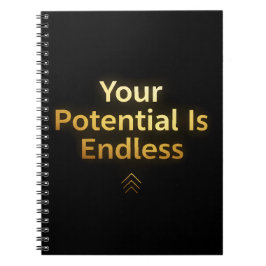 Caderno Espiral Your Potential Is Endless – Elegant Gold notebook 