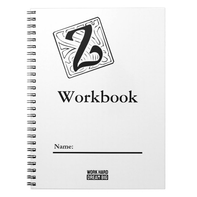 Caderno Espiral Z Monogramm Workbook black and white (Frente)
