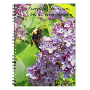 Caderno Espiral Zangão em citações de Confucius do Lilac