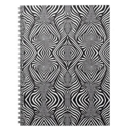 Caderno Espiral Zebra Abstrato P&B