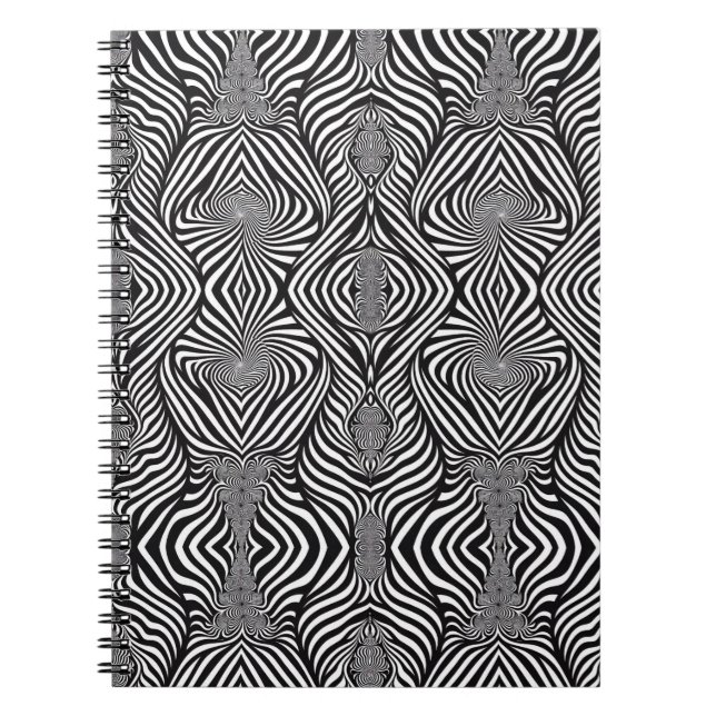 Caderno Espiral Zebra Abstrato P&B (Frente)