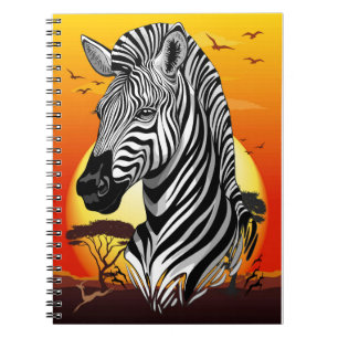 Caderno Espiral Zebra African Savanna Wild Animal