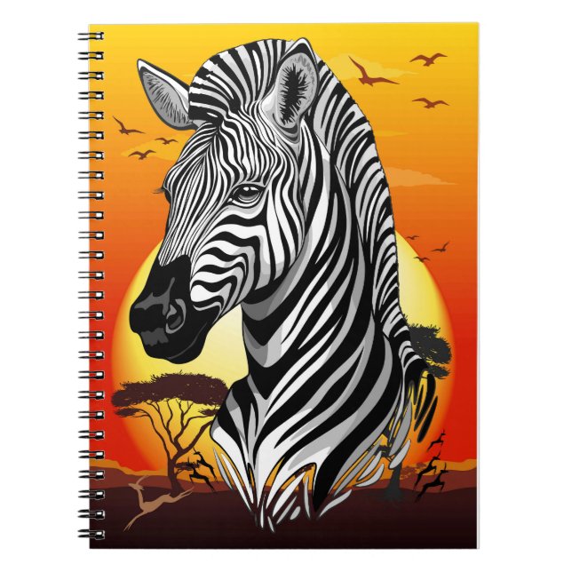Caderno Espiral Zebra African Savanna Wild Animal (Frente)