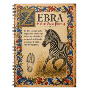 Caderno Espiral Zebra, Arte do Bestiário Medieval