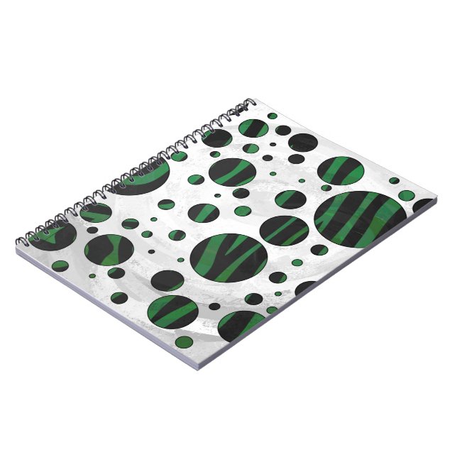Caderno Espiral Zebra Black e Green Bolinhas (Left Side)