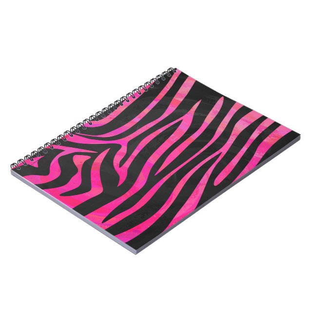 Caderno Espiral Zebra Black e Hot Pink Impressão (Left Side)