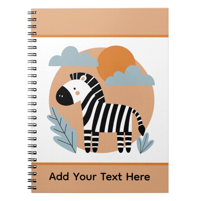 Caderno Espiral Zebra Caprichosa Influenciada pela Escandinávia (Frente)